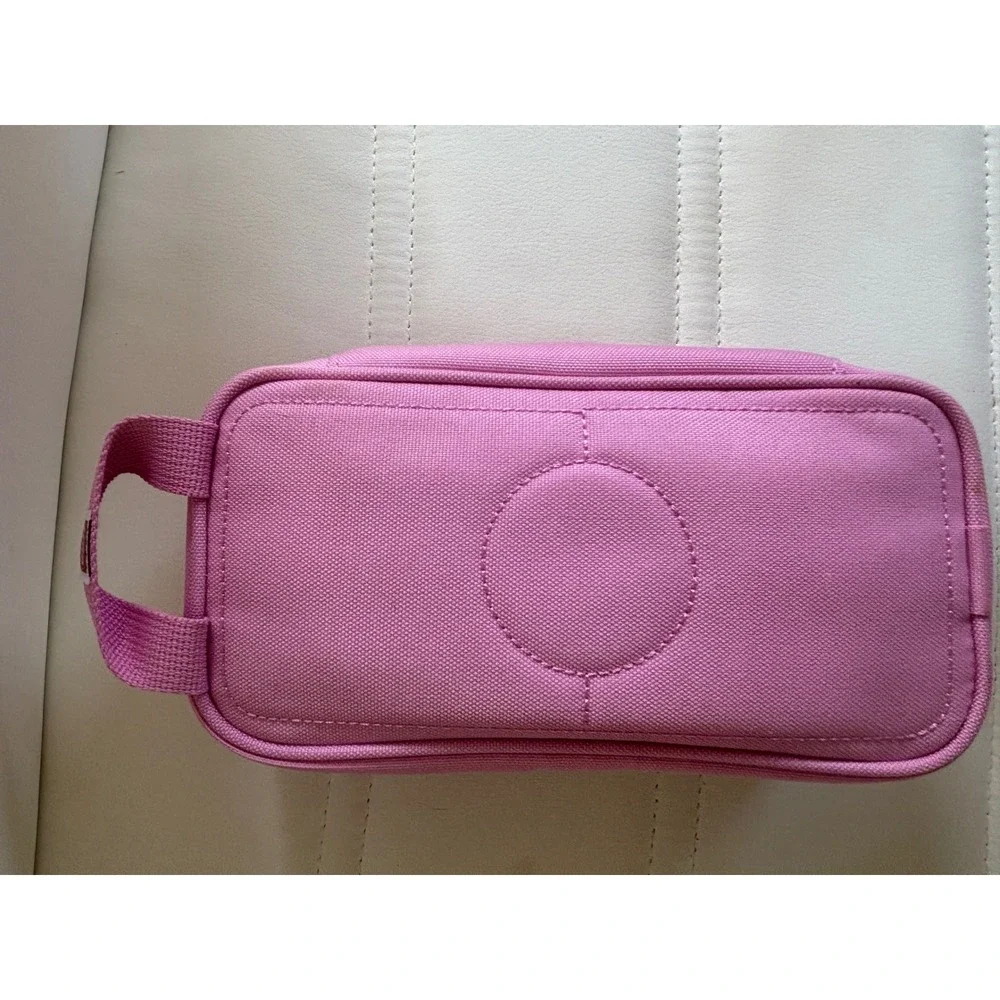 LEGO Brick Pouch Pink Canvas Pencil Case Travel Organizer Bag 2x1 Stud Design